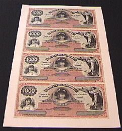 MAGNIFICENT SONORA, MEXICO FANTASY 1000 PESOS SHEET!